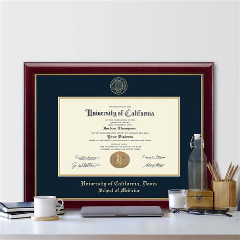 University Of California Davis Gold Embossed Diploma Frame In Gallery