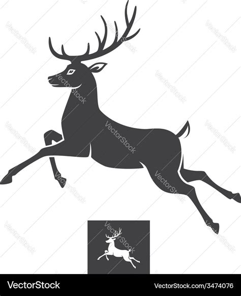 Running Deer Royalty Free Vector Image Vectorstock