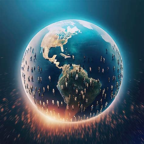 Premium AI Image | Earth globe on the population world population day