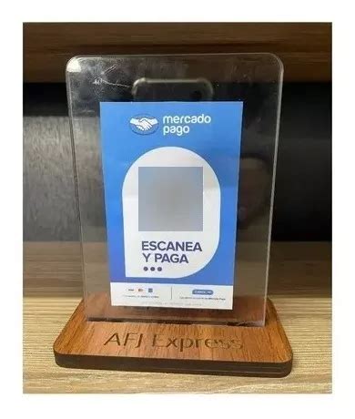 Porta Menu Qr Acrilico Con Base De Madera