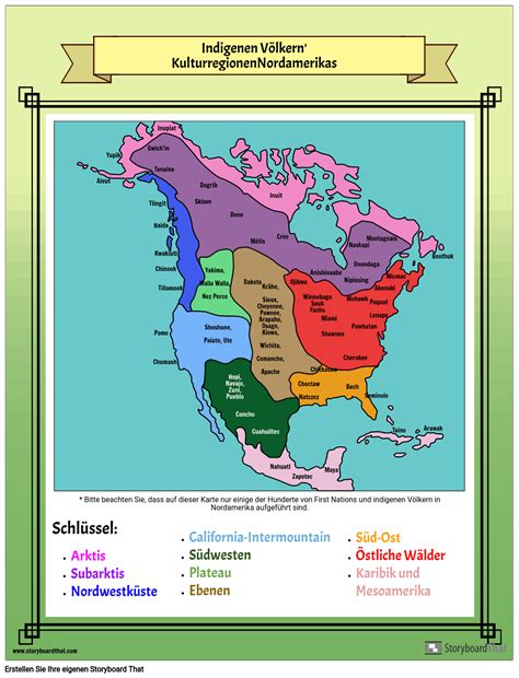 Karte der Indigenen Völker Nordamerikas Storyboard