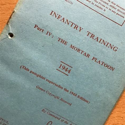 Original Wwii British Army Infantry Training Pamphlet The Mortar