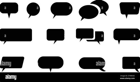 Flat Speech Bubble Set Talk Bubble Group Speak Bubble Text Chatting Box Collection Empty