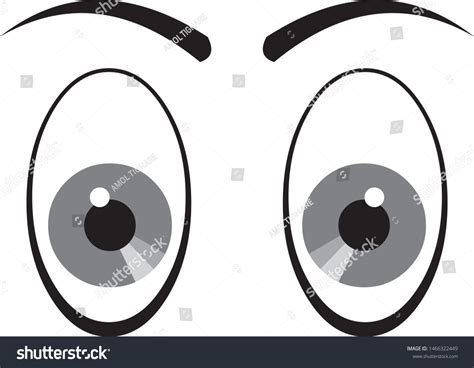 Vector Black White Cartoon Eyes Illustration Stock Vector (Royalty Free ...