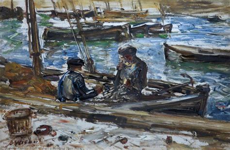 Artwork Replica Mending Their Nets 1922 By Peter Wishart 1846 1932