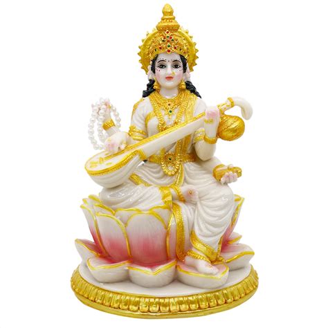 Buy Big Hindu Goddess Saraswati Statue 8 7H Marble Look Indian Idol