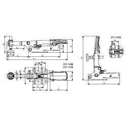 Bessey Sauterelle à serrage vertical 40mm avec bras ouvert STC HH50