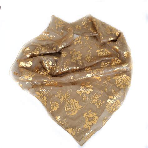 Sparkly Gold Scarf Antique Gold Silk Scarf T For Wife Etsy Gold