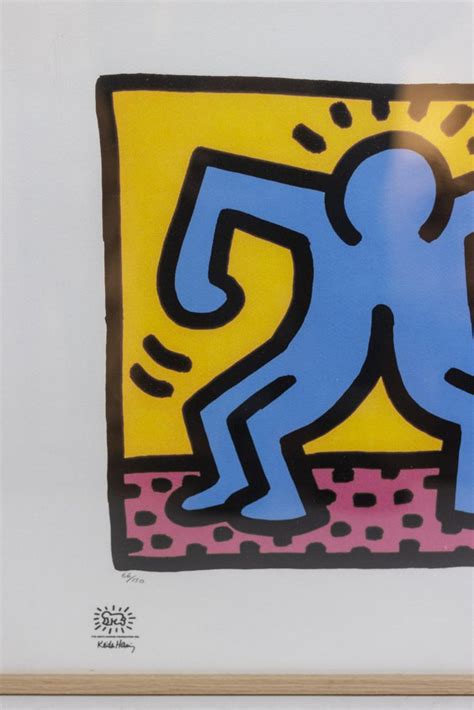 Keith Haring Figur 1990er Siebdruck Gerahmt Bei Pamono Kaufen