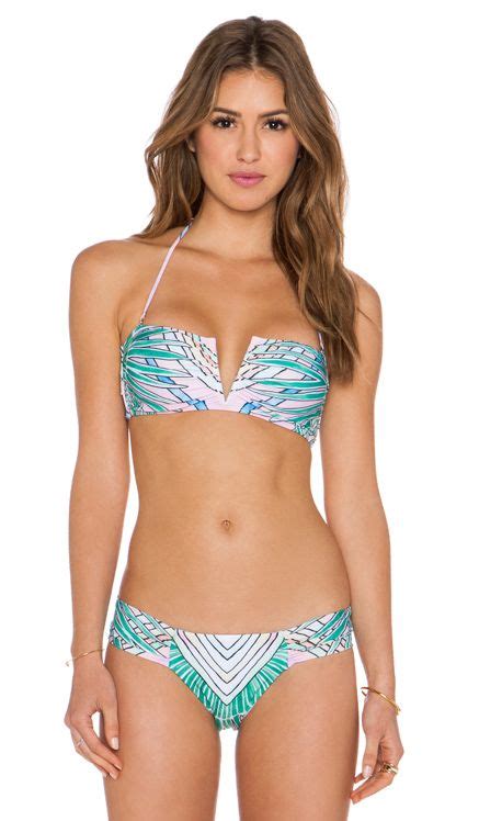 Mara Hoffman V Wire Bikini Top In Rising Palm Pink At Revolveclothing