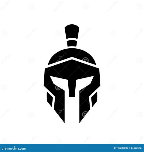 Spartan Warrior Helmet Logo Icon, Sparta Knight Symbol, Front View ...