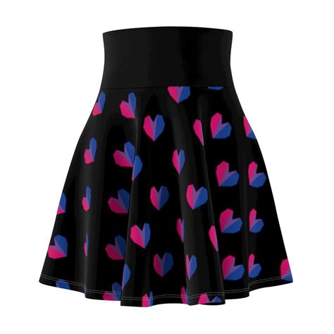 Bisexual Skater Skirt Bi Pride Flag Geometrical Heart Skirt | Etsy