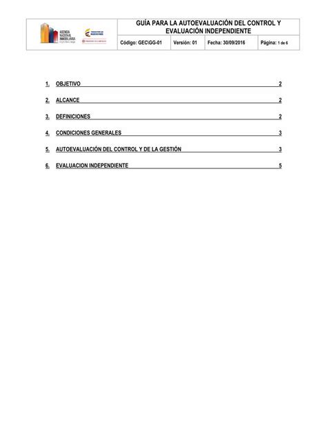 Pdf Gu A Para La Autoevaluaci N Del Control Y Pdf Filede Los