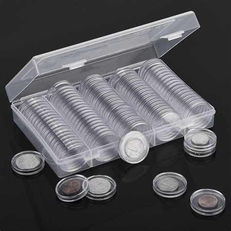 Jp 30 Mm Hicarer 100 Pieces Coin Capsules Round Plastic