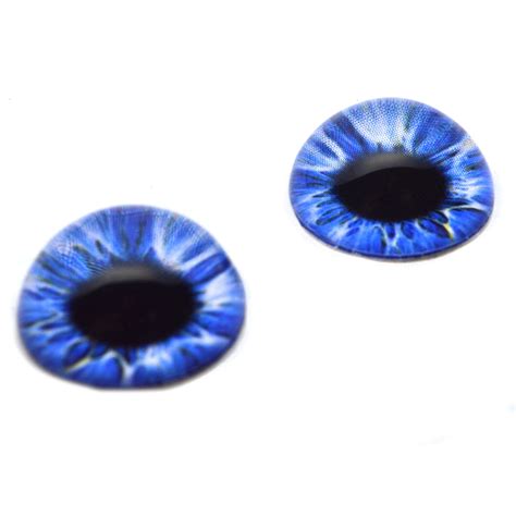 High Domed Intense Ice Blue Human Glass Eyes Handmade Glass Eyes