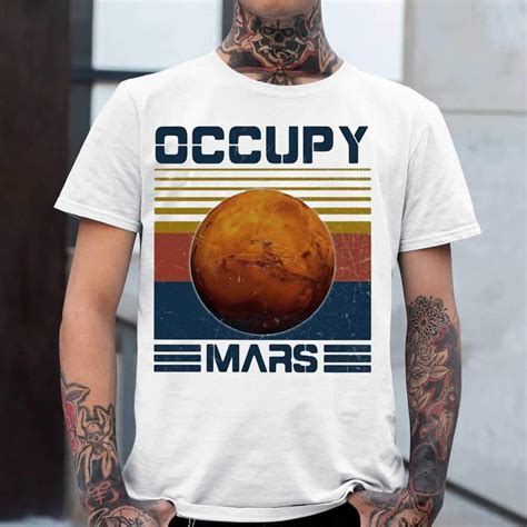 Astronauts Occupy Mars In Space Vintage Tshirt New Design