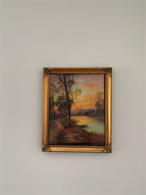 W M Thompson Litho Print In Gold Frame Etsy