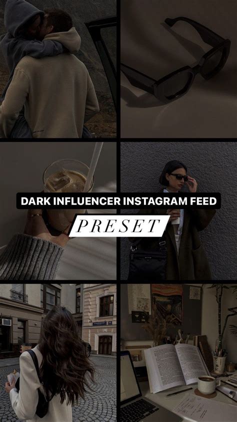 Dark Influencer Instagram Feed Lightroom Mobile Preset Etsy Canada In