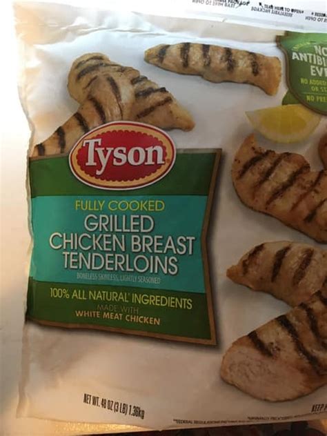 tyson fully cooked grilled chicken breast tenderloins food library