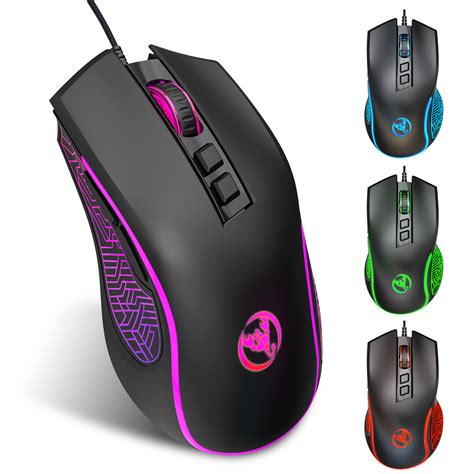 Hxsj X Wired Gaming Mouse Ergonomic Gaming Office Color Breathing