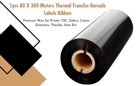 True Ally 1pcs 80 X 300 Meters Thermal Transfer Barcode Labels Ribbon