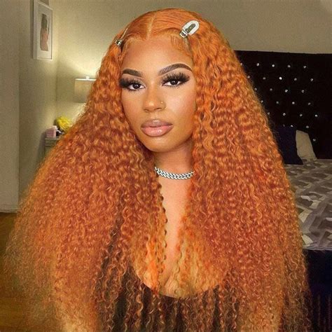 Ginger Curly Wig 13x4 Lace Front Wig Undetectable Lace Human Hair Wig Tinashehair