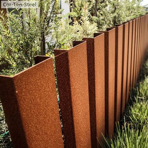 Vertical Corten Fencing Mm Cor Ten Steel Nz