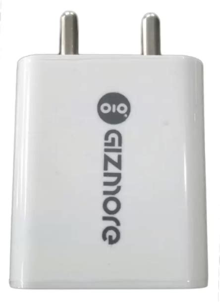 Gizmore 2 A Mobile GZ PA602 Wht Charger With Detachable Cable White