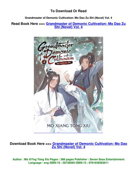 Download Epub Grandmaster Of Demonic Cultivation Mo Dao Zu Shi Novel