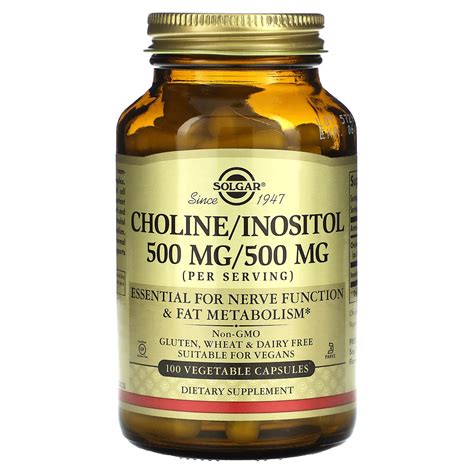 Solgar Choline Inositol 250 Mg 100 Vegetable Capsules