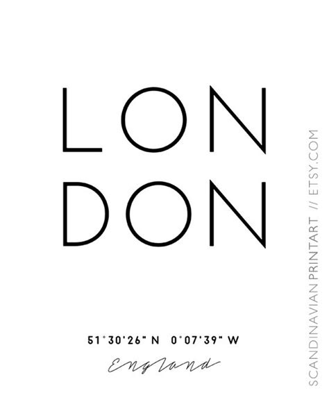 London Print London Coordinates London Poster London City - Etsy