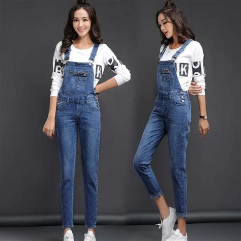 Lguc H Classic Denim Overalls Woman 2018 Jean Jumper Female Denim