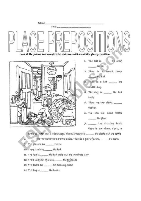 Prepositions Of Place Esl Worksheet By Miameto E59 In 2024