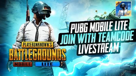 PUBG MOBILE LITE LIVE STREAM RUSH GAMEPLAY JOIN TEAMCODE