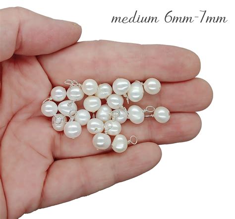 Freshwater Pearls Bead Charms Pc Pc Natural White Pearl Dangles