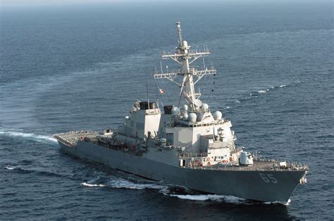 A Starboard Bow View Of The US Navy USN Arleigh Burke Class Guided