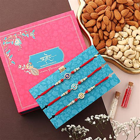 Sneh Spiritual Evil Eye Rakhi Set Dry Fruits Malaysia Gift Sneh