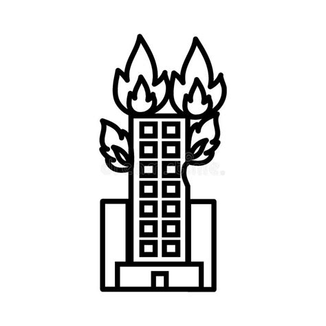 Buildings On Fire Vector Illustration Decorative Design Stock Vector