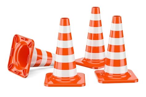 Premium Photo Set Of Traffic Cones D Rendering