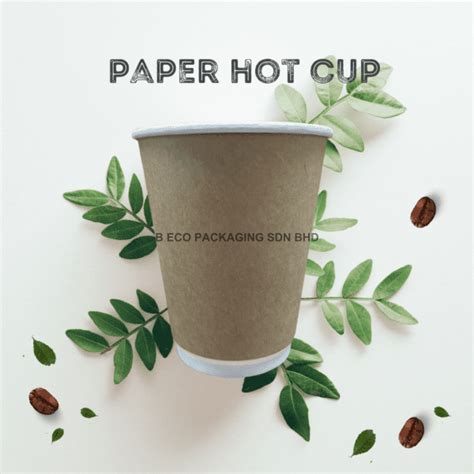 Eco Disposable Double Wall Paper Hot Cup 12oz Kraft Brown