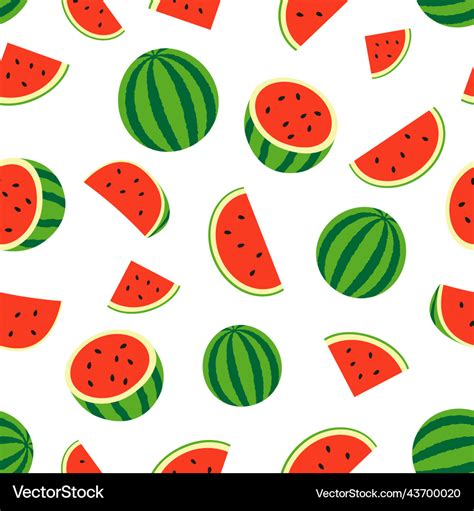 Fresh And Juicy Whole Watermelons Slices Vector Image