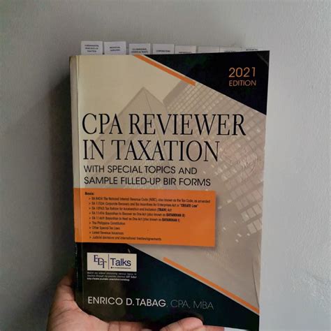 CPA Reviewer In Taxation By Tabag 2021 Edition Hobbies Toys Books