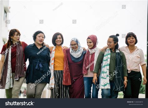 Group Portrait Diverse Group Women Malay Stock Photo 1126034873