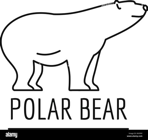 Polar bears logo. Outline illustration of polar bears vector logo for ...