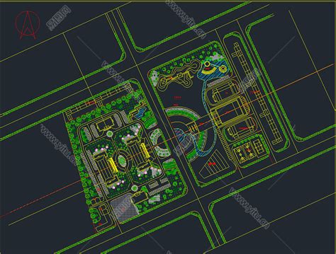 各式小区规划绿化cad平面图库，小区景观免费图纸下载 素材下载易图网cad设计图纸库
