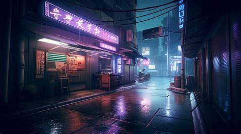 Hd Wallpaper Ai Art Cyberpunk City Street Neon Wallpaper Flare