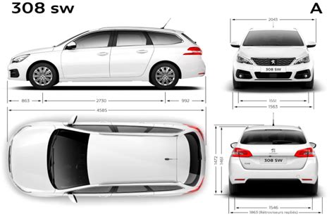 Peugeot 308 SW Dimensions extérieures et intérieures Forum Peugeot