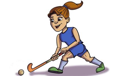 Lets Draw A Hockey Player Hockey Field Hockey Pratoons Cartoon