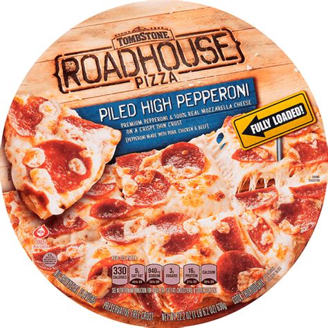 Tombstone Roadhouse Loaded Piled High Pepperoni Frozen Pizza 222 Oz