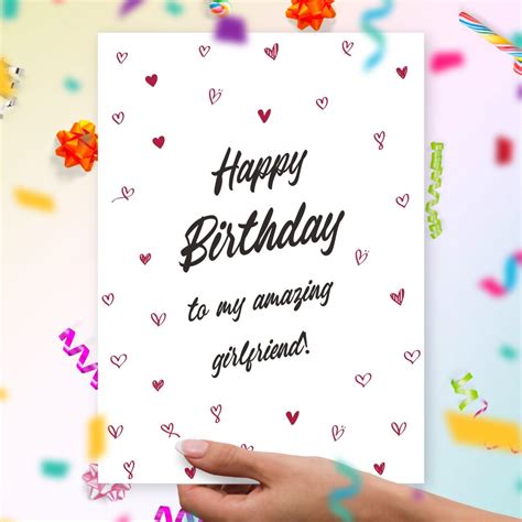 Romantic Birthday Card For Girlfriend Template Editable Online